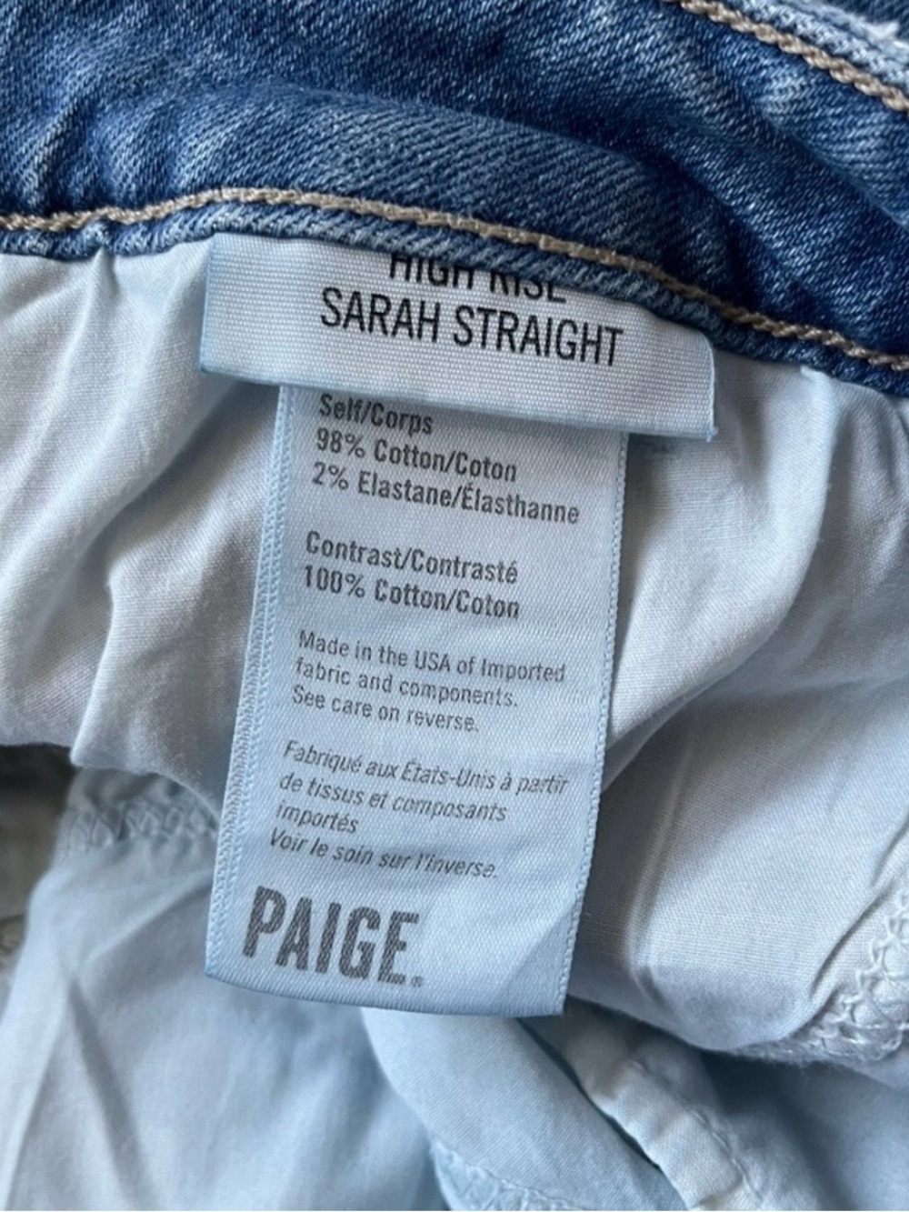 PAIGE High Rise (Sarah) Straight Ruffled Hem Crop Jeans - Picture 12 of 12